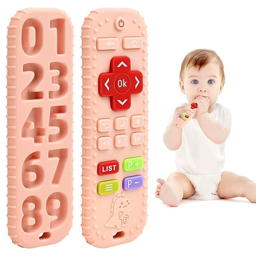 Teething Relief Teethers Toys for Babies 3-6 12 Months Gifts, Silicone Remote Control Baby Teether Toys for 3 6 9 Months Newborn Infant Boy Girl Autism