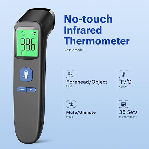 Digital Thermometer for Adults and Kids, Fast Accurate Thermometer with Fever Alarm 1S Reading