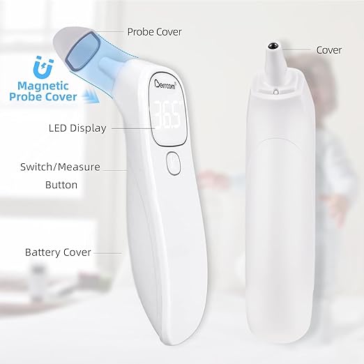 Berrcom Forehead and Ear Thermometer for Adults and Kids, Digital 1s Measurement