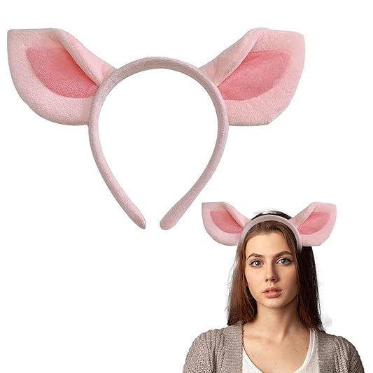 Pig Ears Headband - 1Pcs x Pink Cute Plush Piglet