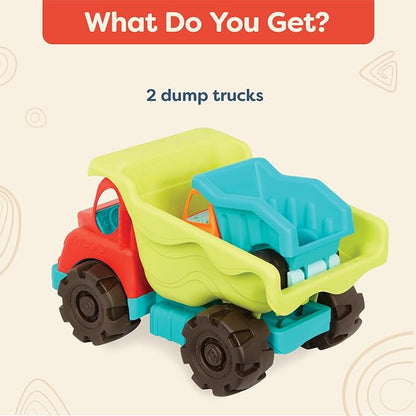 B. toys- B. play- Dump Truck Duo- Vehicles- Pretend Play Trucks for Toddlers- Big 20" Truck & Small Truck – Classic Toys for Toddlers, Kids 18 Months