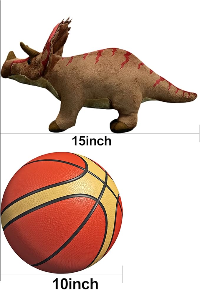 ZHONGXIN MADE Simulation Triceratops Dinosaur Stuffed Animal - 15 inch Simulation Dinosaur Plush Toy, Lovely Triceratops Dinosaur Stuffed Animal Toy as Gifts for Your Kids