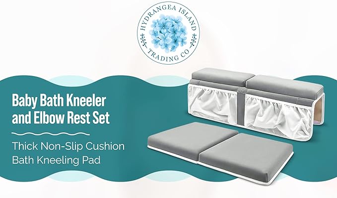 Baby Bath Kneeler & Elbow Rest Set | Thick Non-Slip Cushion Bath Kneeling Pad