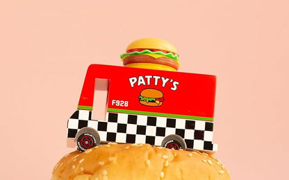Candylab Toys CANDYCAR® Wooden Food Truck Collection - Hamburger Van,