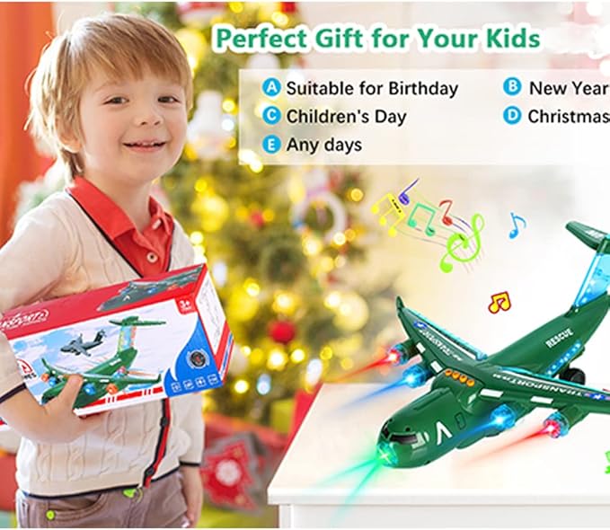 ele ELEOPTION Transport Airplane Toy Aeroplane Infrared Remote Control Plane 3 4 5 6 7 8
