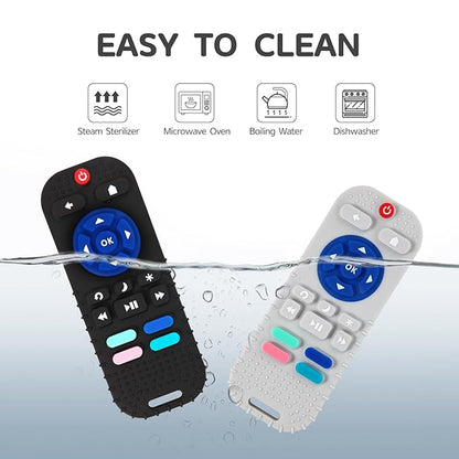 Hooku 2 Pack Silicone Teething Toys for Babies 0-6 Months, Teethers for Babies 6-12 Months