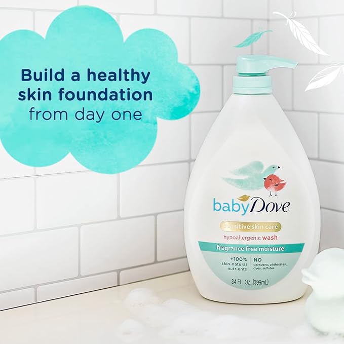 Baby Dove Sensitive Skin Care Baby Wash Fragrance Free Moisture 34 oz