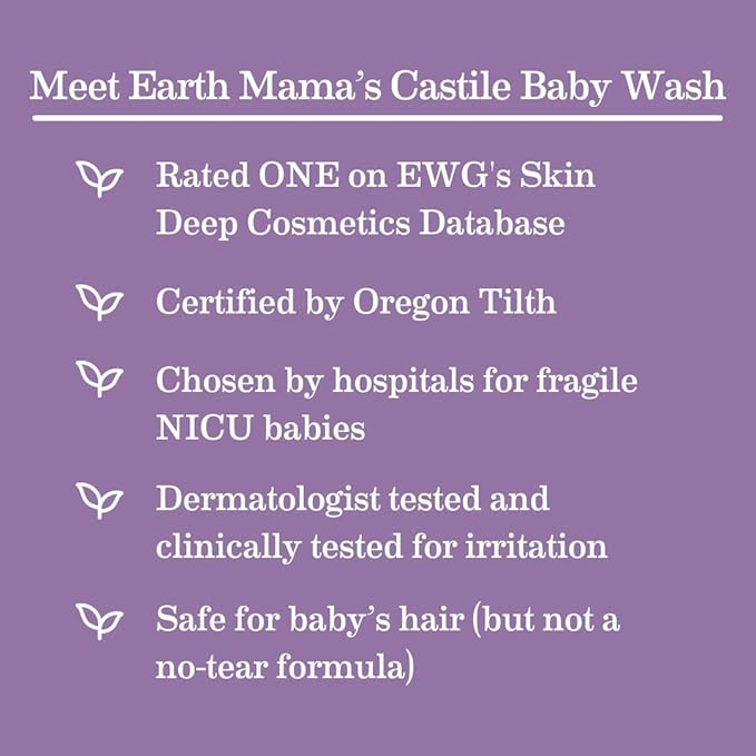 Earth Mama Calming Lavender Baby Wash Liquid Foaming Hand Soap, Organic All-Purpose Lavender Body Wash for Sensitive Skin 5.3Fl Oz (2PK)