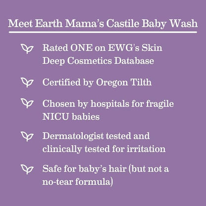 Earth Mama Calming Lavender Baby Wash Liquid Foaming Hand Soap, Organic All-Purpose Lavender Body Wash for Sensitive Skin 5.3Fl Oz (2PK)
