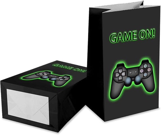 Video Game Party Bags Video Game Paper Bags Video Game Party Favor Bags for Kids Birthday Party Goodie Bags (24 Pack)