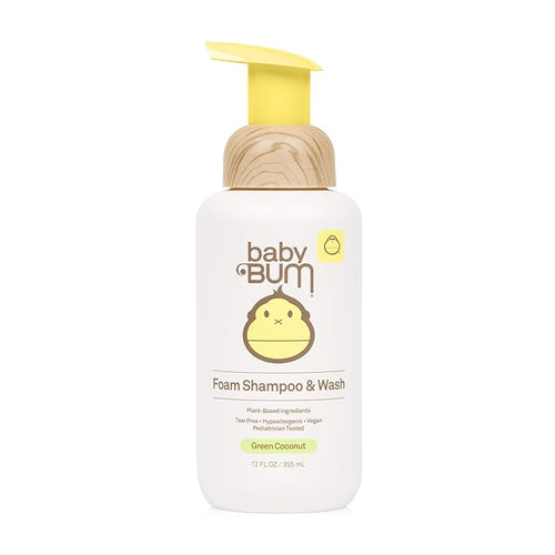 Baby Bum Shampoo & Wash | Tear Free Foaming Soap for Sensitive Skin with Nourishing Coconut Oil 12 FL