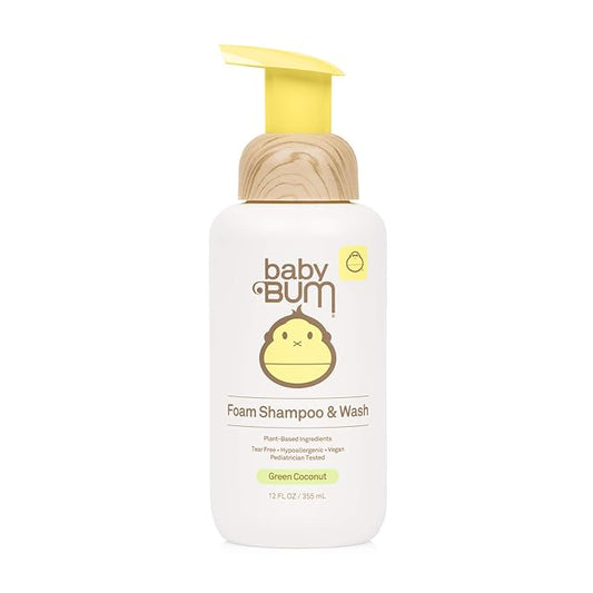 Baby Bum Shampoo & Wash | Tear Free Foaming Soap for Sensitive Skin with Nourishing Coconut Oil 12 FL