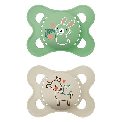 MAM Original Matte Baby Pacifier, Nipple Shape Helps Promote Healthy Oral Development 0-6 Months, 2 Count 1)
