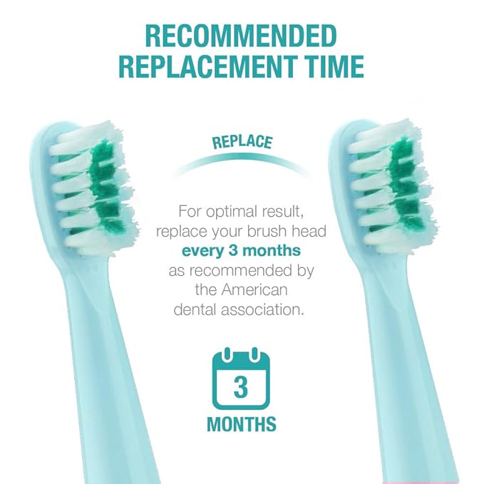 Vekkia Dragon Lord Electric Toothbrush Replacement Heads - 7X More Plaque Removal, End-Rounded 3D Curved Soft Bristles, Comfortable & Efficient Clean Teeth, Perfect for Kid Small Mouth, Blue (4 Pack)