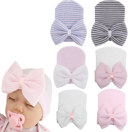 XYX Baby Girl Toddlers Breathable Cotton Hat Newborn Knotted Hat