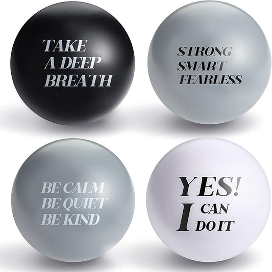 Zomiboo 20 Pieces Motivational Stress Foam Balls Quote Stress Relief Inspirational Relief Balls Employee Appreciation Gift for Kids Relieve Motivating Encouraging Adult(Classic Color)