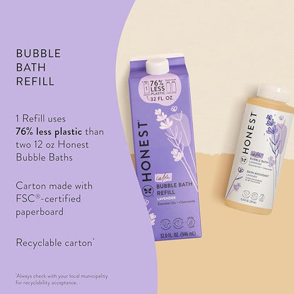 The Honest Company Foaming Bubble Bath Refill Carton | Gentle for Baby 32 fl