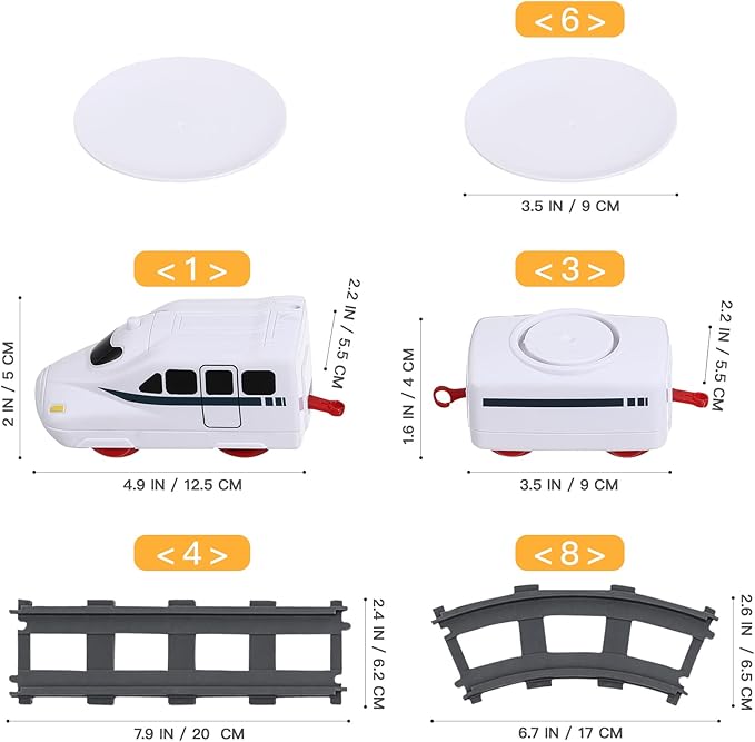 TOYANDONA Sushi Train Set Rotating Table Food Train Battery Powered Electric Train Toy Under Christmas Tree Train Track for Kids Boys Girls White