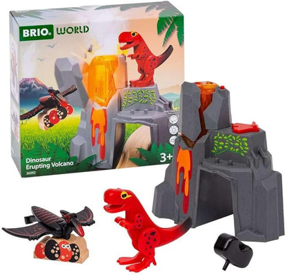 BRIO World - 36092 Dinosaur Erupting Volcano | Toy Train Set for Kids Aged 3 Years Up
