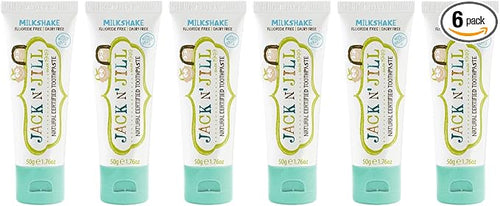Jack N' Jill Natural Toddler Toothpaste for Baby, Kids and Infants 6 Months & Up, Fluoride Free Training Toothpaste for Toddlers 1-3 (1.76 Fl Oz (Pack of 6), Milkshake)