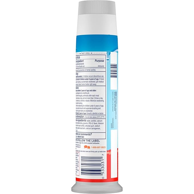 Aquafresh Kids Pump Cavity Protection Bubble Mint Fluoride Toothpaste for Cavity Protection, 4.6 ounce , 6 Count (Pack of 1 )