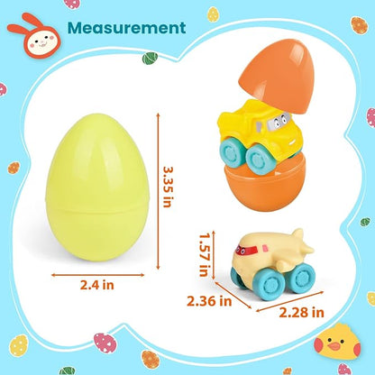 FUN LITTLE TOYS Cars Easter Eggs Vehicles for Party Favors,