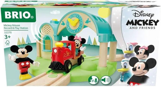 Brio 32270 Disney Mickey and Friends: Mickey Mouse Record & Play Station | Wooden Toy Train Set for Kids Age 3 and Up