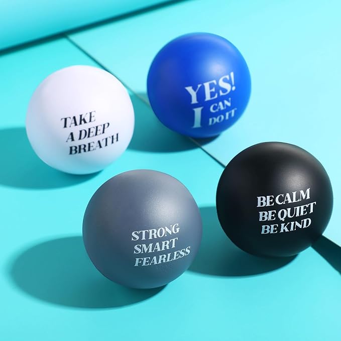 Zomiboo 20 Pieces Motivational Stress Foam Balls Quote Stress Relief Inspirational Relief Balls Employee Appreciation Gift for Kids Relieve Motivating Encouraging Adult(Bright Color)