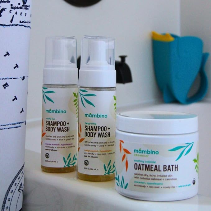 Mambino Organics Soothe Me Shampoo & Body Wash for Kids - Hypoallergenic, Plant-Based 5.5floz