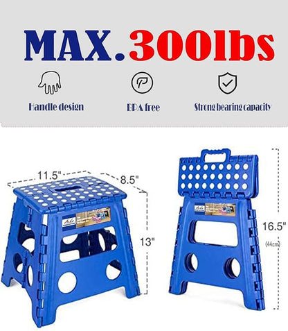 ACKO Folding Step Stool -13 inch Height Premium Heavy Duty Foldable Stool for Kids and Adults, Kitchen Garden Bathroom Stepping Stool