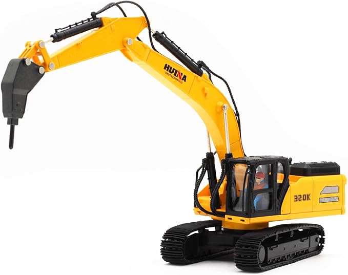 Gemini&Genius Drill Excavator Toy, Demolition Machine Car 1/35 Scale