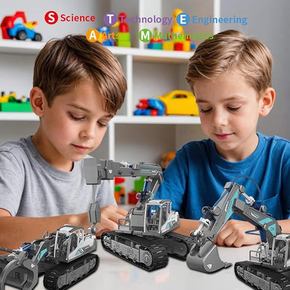 6-in-1 Educational Building Science Experiment Set - Hydraulic Powered Robot Kit Toys for Kids| STEM Toys for Boys Age 8-12,13,14,15, The Best Gifts for Kids Boys Girls