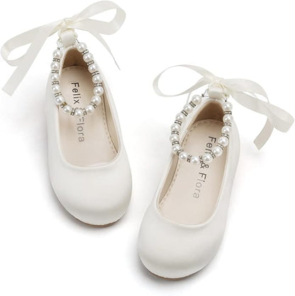 Felix & Flora Girls Toddler Little Ballet Shoes - Flower