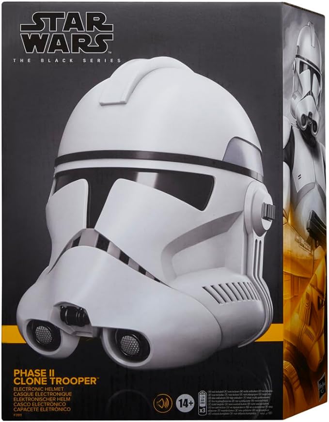 Star Wars The Black Series Phase II Clone Trooper Premium Electronic Helmet, The Clone Wars Roleplay Collectible, Kids Ages 14 and Up