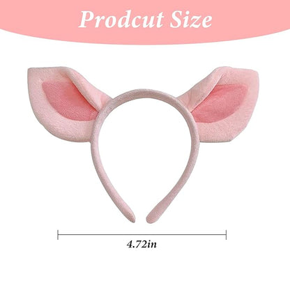Pig Ears Headband - 1Pcs x Pink Cute Plush Piglet