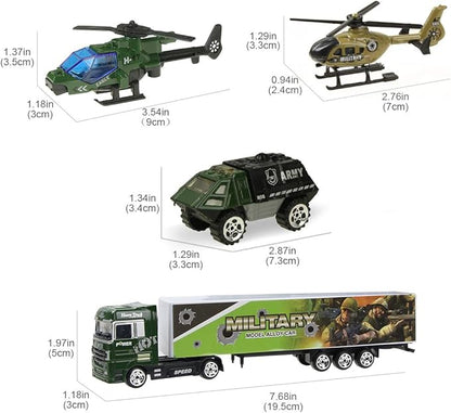 Jenilily Army Toys Cars for Boys Tank Military Truck Vehicle 3 4 5 6
