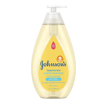 Johnson's Head-to-Toe Gentle Tear-Free Baby & Newborn Wash & Shampoo, Sulfate- 27.1 fl.