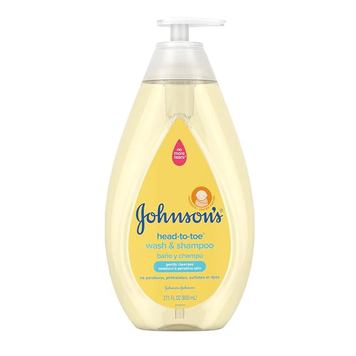 Johnson's Head-to-Toe Gentle Tear-Free Baby & Newborn Wash & Shampoo, Sulfate- 27.1 fl.