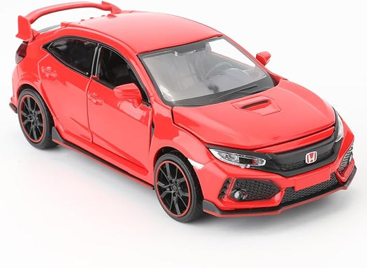 Compatible for 1:32 Diecasting Alloy Honda Civic Type-R Car Model Toy Car，Pull Back Alloy Car with Lights and Sound, Open Door Cars for Kids Ages 3-5