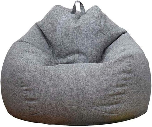 WAQIA Stuffed Animal Storage Bean Bag Chair Cover (No Filler) - Stuffable Zipper Beanbag Cover-Cotton Linen Memory Foam Beanbag Replacement Cover for Adults and Kids Without Filling