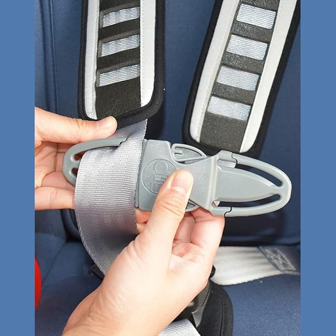 Universal Child Car Seat Chest Harness Clip Universal Safer Belt Clip Buckle Lock Stroller Chest Clip Adjustable Guard for Baby and Kids (Light Gray)