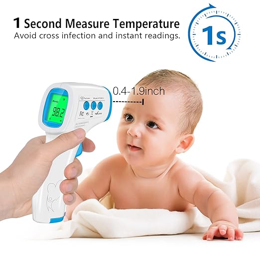 Digital Thermometer for Adults and Kids, No Touch Forehead Thermometer for Baby 2 in 1 Body
