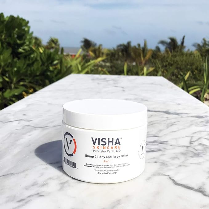 Visha Skincare Bump 2 Baby 5 in 1 Multitasking Body Balm, Soothes and Relieves Dry 10 oz