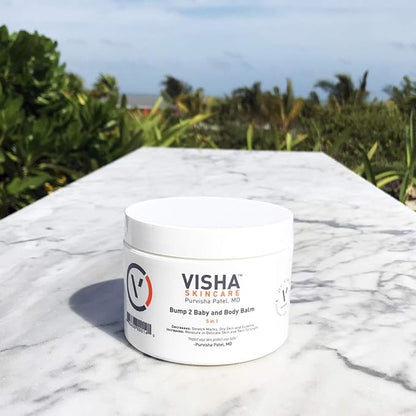 Visha Skincare Bump 2 Baby 5 in 1 Multitasking Body Balm, Soothes and Relieves Dry 10 oz