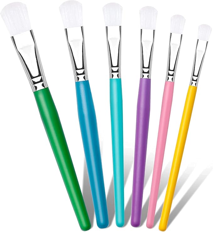 YGAOHF 6PCS Kids Paint Brushes Set - Assorted Washable Paint for Kids, Easy to Clean & Hold Small Toddler Paint Brush for Acrylic, Oil, Watercolor, Washable Paint