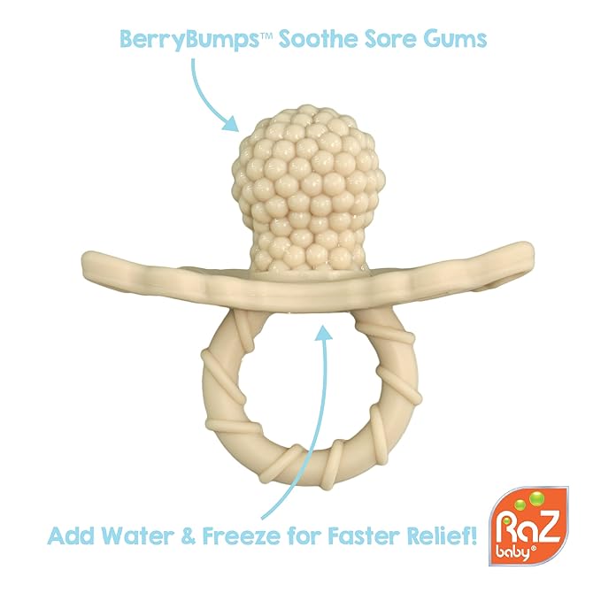 RAZBABY RaZbaby RaZberry Silicone Baby Teether Toy - Berrybumps Soothe Babies Sore Gums