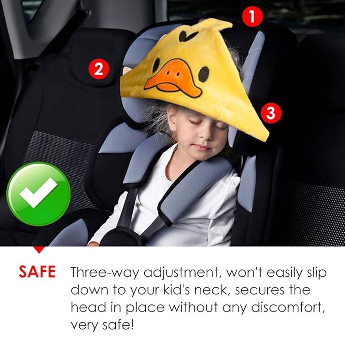 Baby Carseat Head Support Car Seat Head Band Strap Headrest Stroller Car Seat Sleeping Head Support for Toddler Child Children Kids Infant (Yellow)