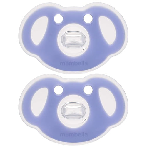 Mombella Koala Pacifiers 0 Months+, Silicone Baby Pacifier for Breastfed Babies 2 Pack