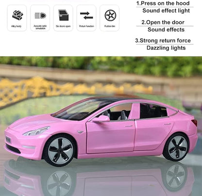 1:32 Scale Model 3 Alloy Car Model Diecast Toy Vehicles for Kids, car Model Toy，Pull Back Alloy Car with Lights and Music