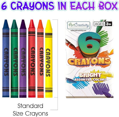 ArtCreativity Crayons Bulk Set - 300 Total Crayons - 50 Packs of 6 - Vibrant Colors for Kids & Classroom